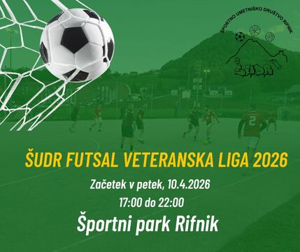 ŠUDR FUTSAL VETERANSKA LIGA 2026